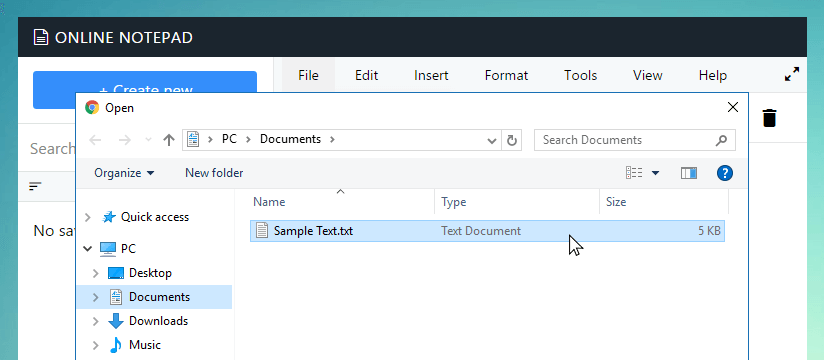 Open file dialog in Dieseo